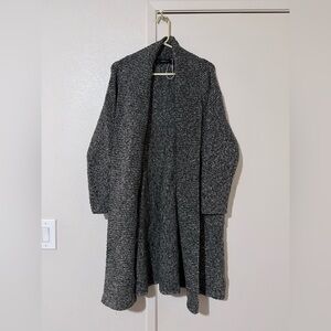 NWT Soft Zara Open-Front Charcoal Gray Knit Long Sleeve Cardigan W/ Pockets